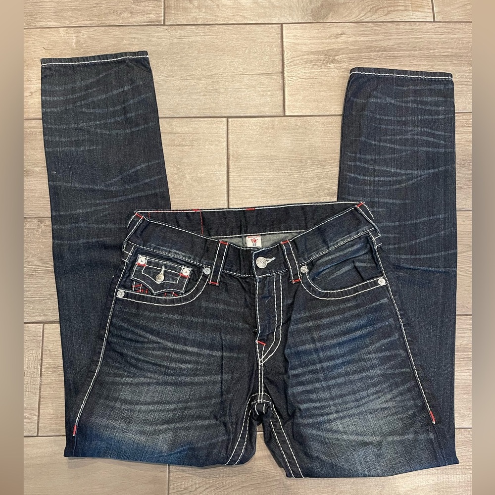 True Religion Men's Dark Blue Jeans Slim size 32